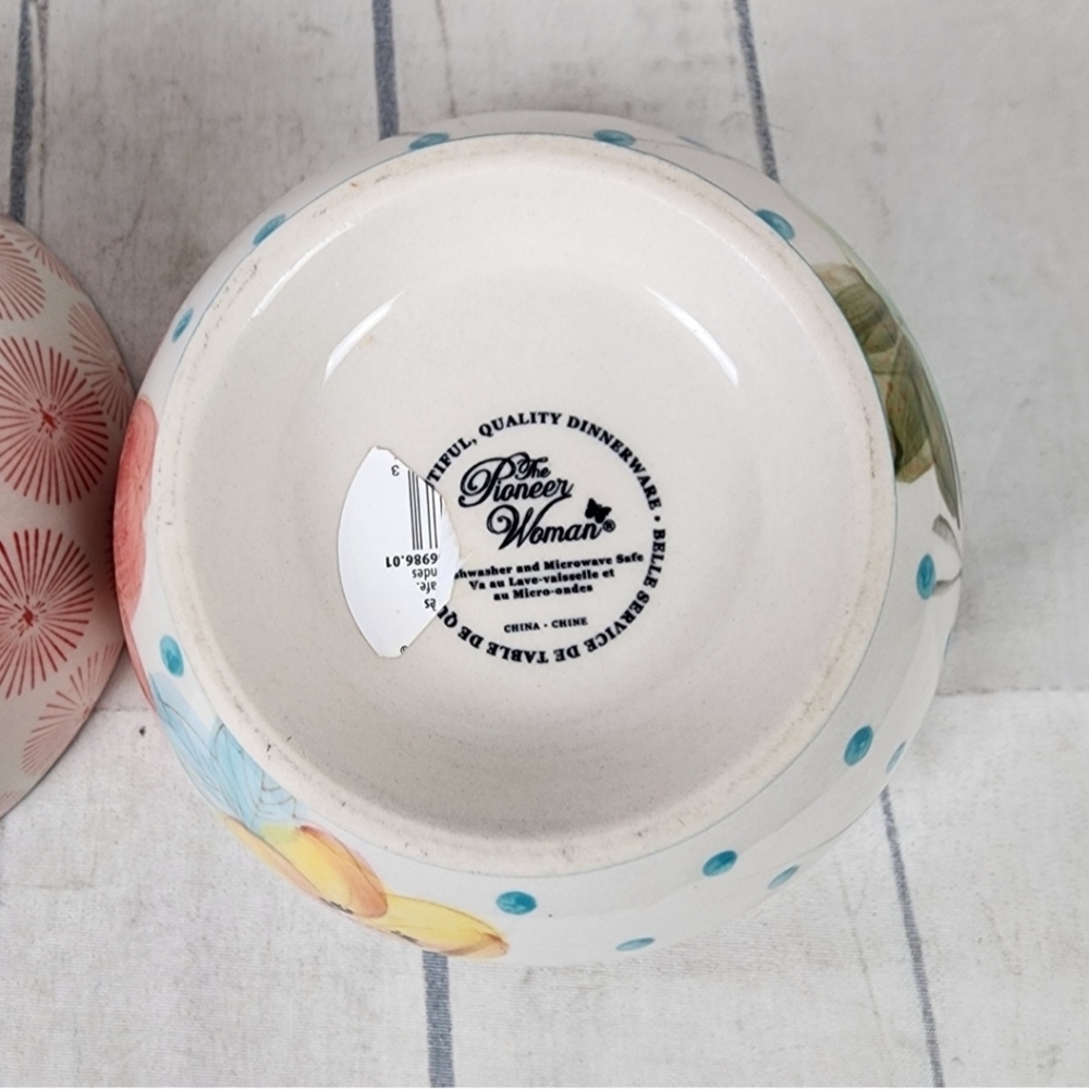 The Pioneer Woman 6Inch Footed Bowls Set of 2 Atomic Starburst Vintage Bloom - Picture 10 of 11